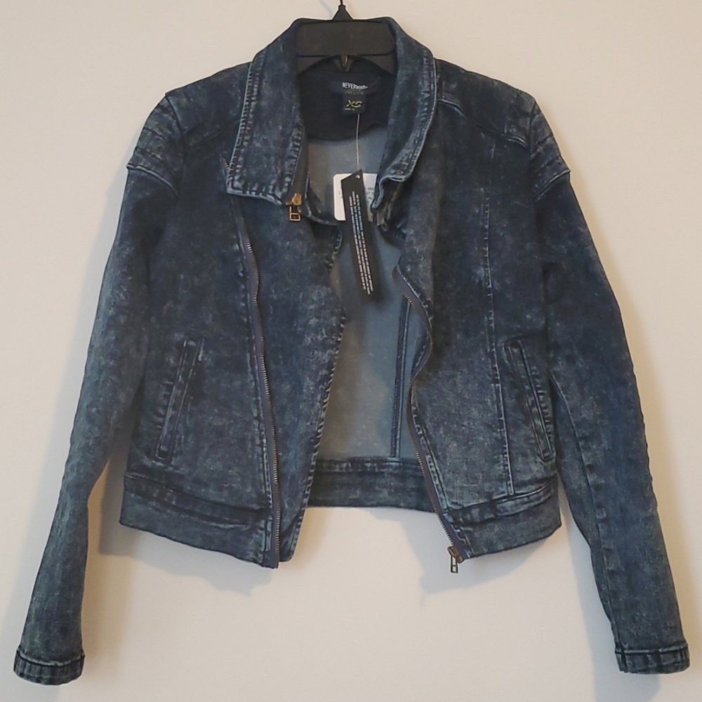 Denim moto jacket